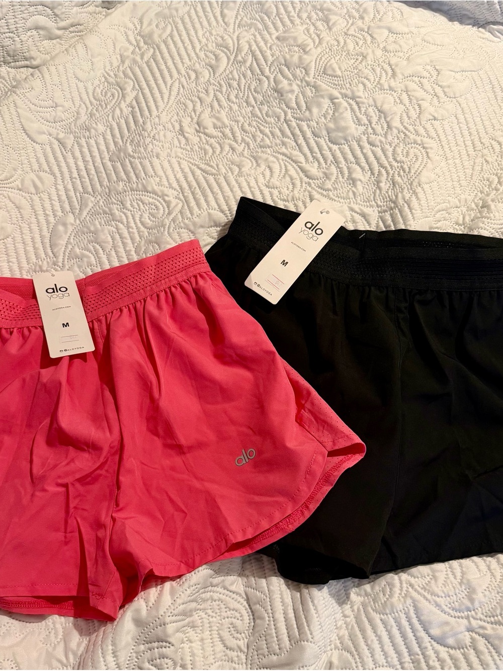 ALO Yoga Women’s Athletic Shorts - Hot Pink & Black